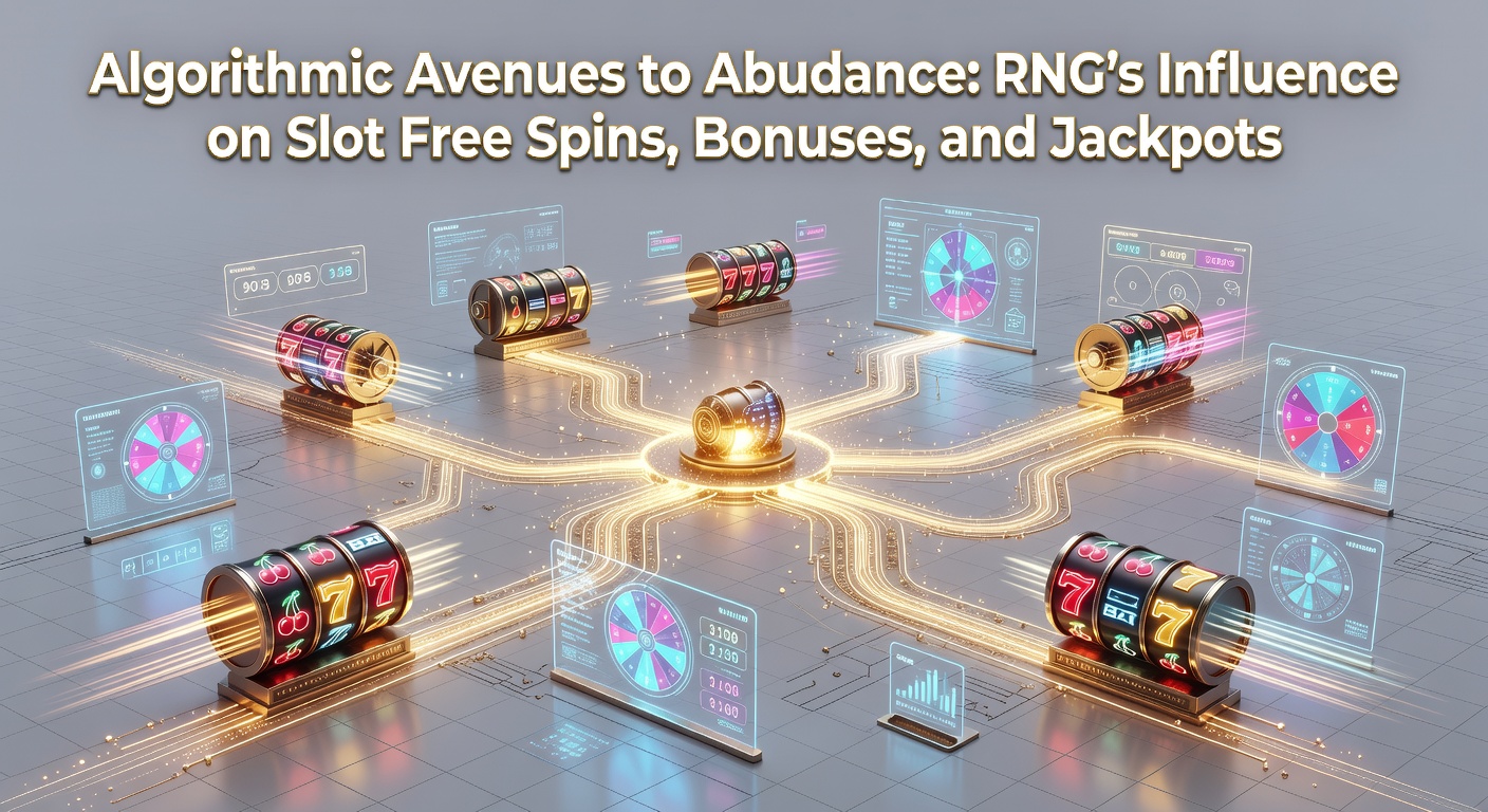 Close-up of slot bonus wheel spinning under RNG control, with arrows pointing to free spins, cash prizes, and jackpot segments