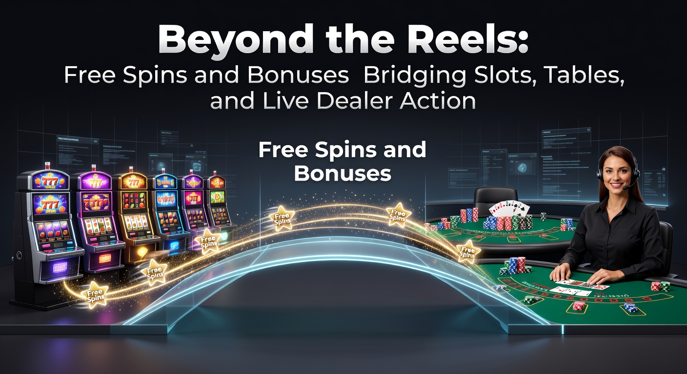 Vibrant casino floor showing slots, blackjack tables, and live dealer setups connected by glowing bonus trails