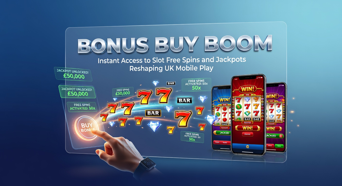 Vibrant mobile slot screen showing bonus buy option with free spins and jackpot counters glowing brightly