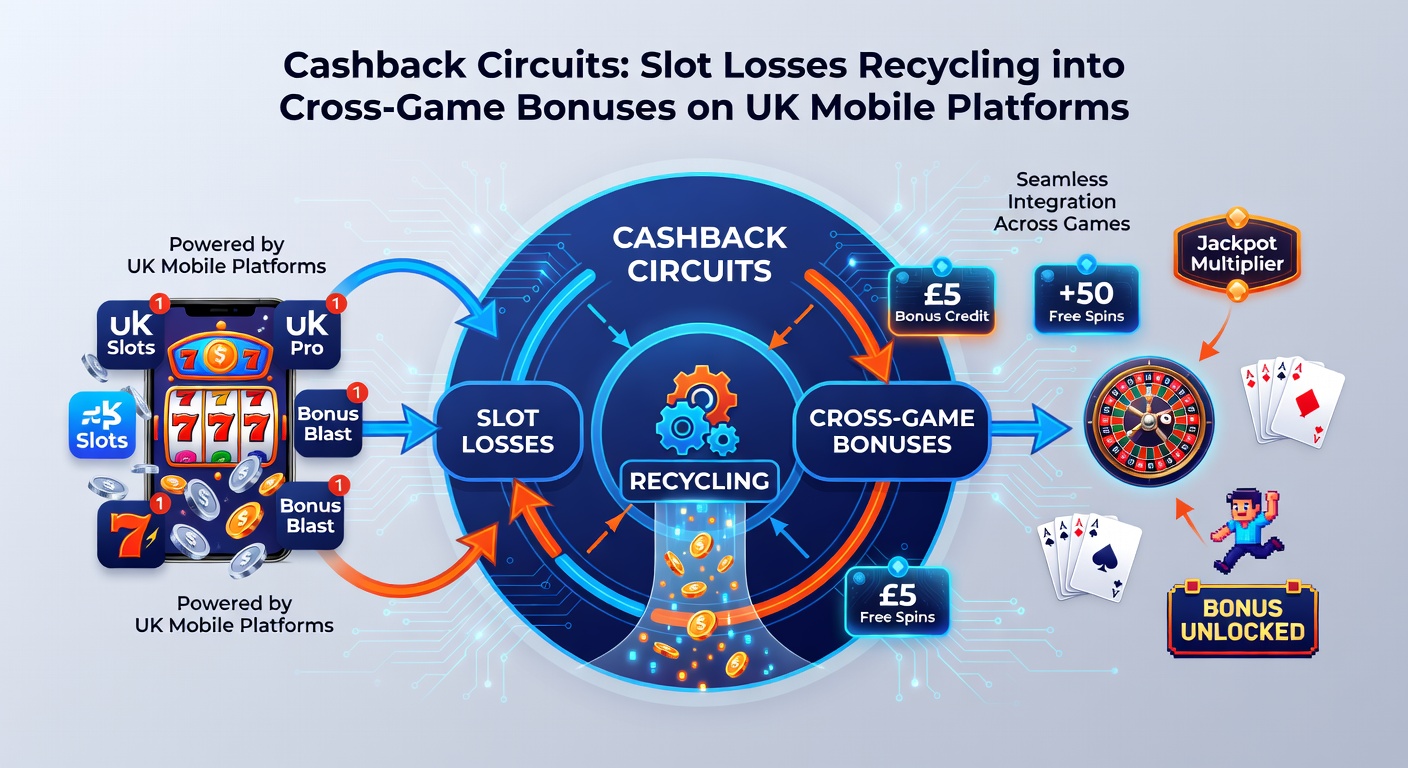 Mobile casino app screenshot displaying a cashback notification banner, with bonus funds allocated to slots, live roulette, and blackjack icons