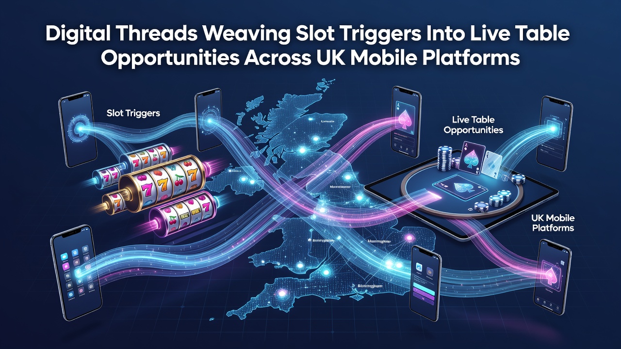 Digital integration of slot bonuses flowing into live table game interfaces on UK mobile screens