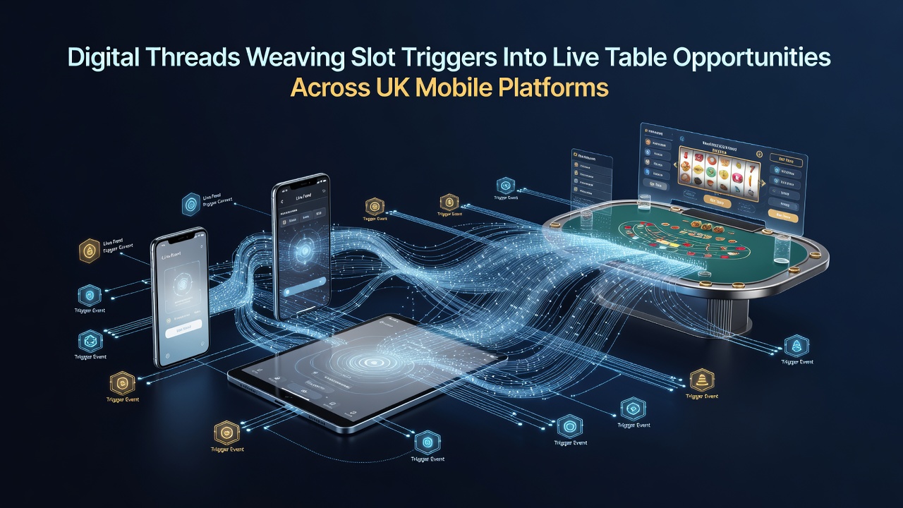 Flow diagram showing slot trigger events converting into live dealer table opportunities on mobile devices