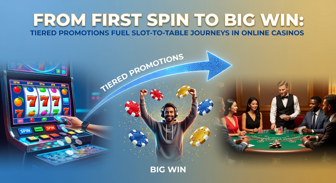 Vibrant online casino interface showing tiered loyalty ladder with slot machines at the base transitioning to blackjack and roulette tables at the top