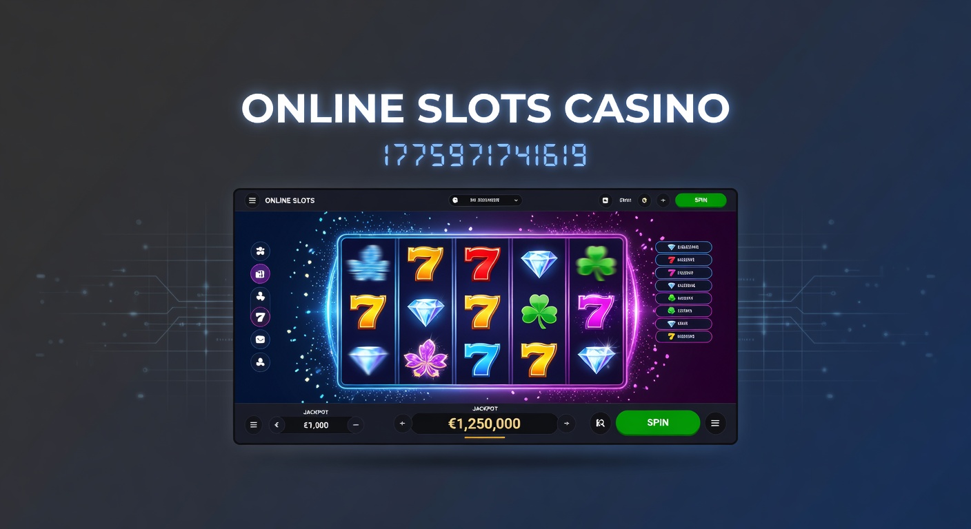 Vibrant online slot machine reels spinning with colorful symbols and jackpot displays on a digital casino interface