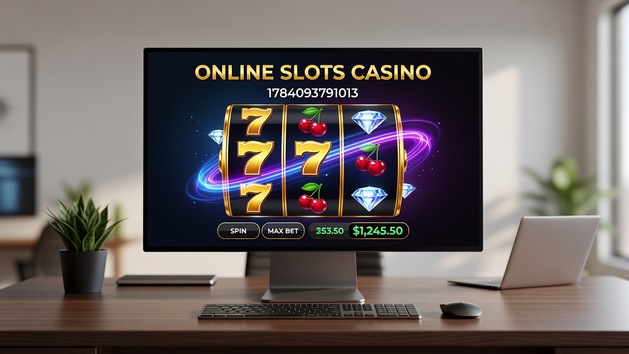 Mobile device displaying online slot casino games with interconnected bonus rounds and live updates