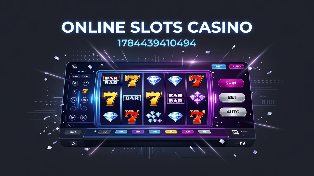 Online slot casino interface showing spinning reels and bonus features