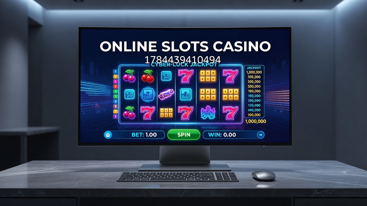 Mobile device displaying online slot casino game with progressive jackpot meter
