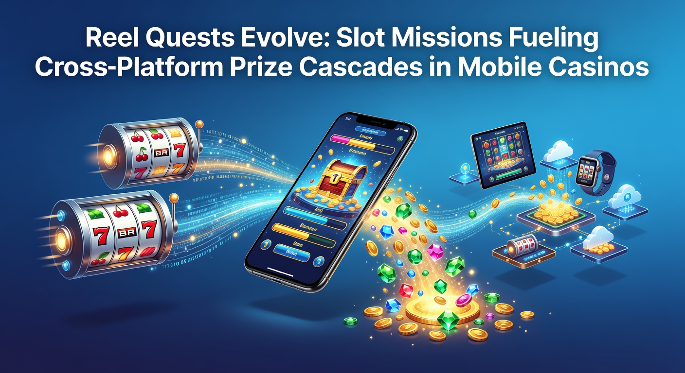 Vibrant mobile slot screen showing a quest progress bar with cascading prize icons linking to table games and live dealers
