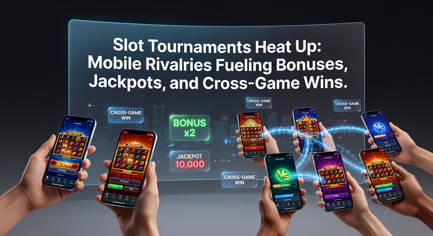 Close-up of mobile app interface displaying tournament bonuses, jackpots, and cross-game win notifications during a rivalry peak