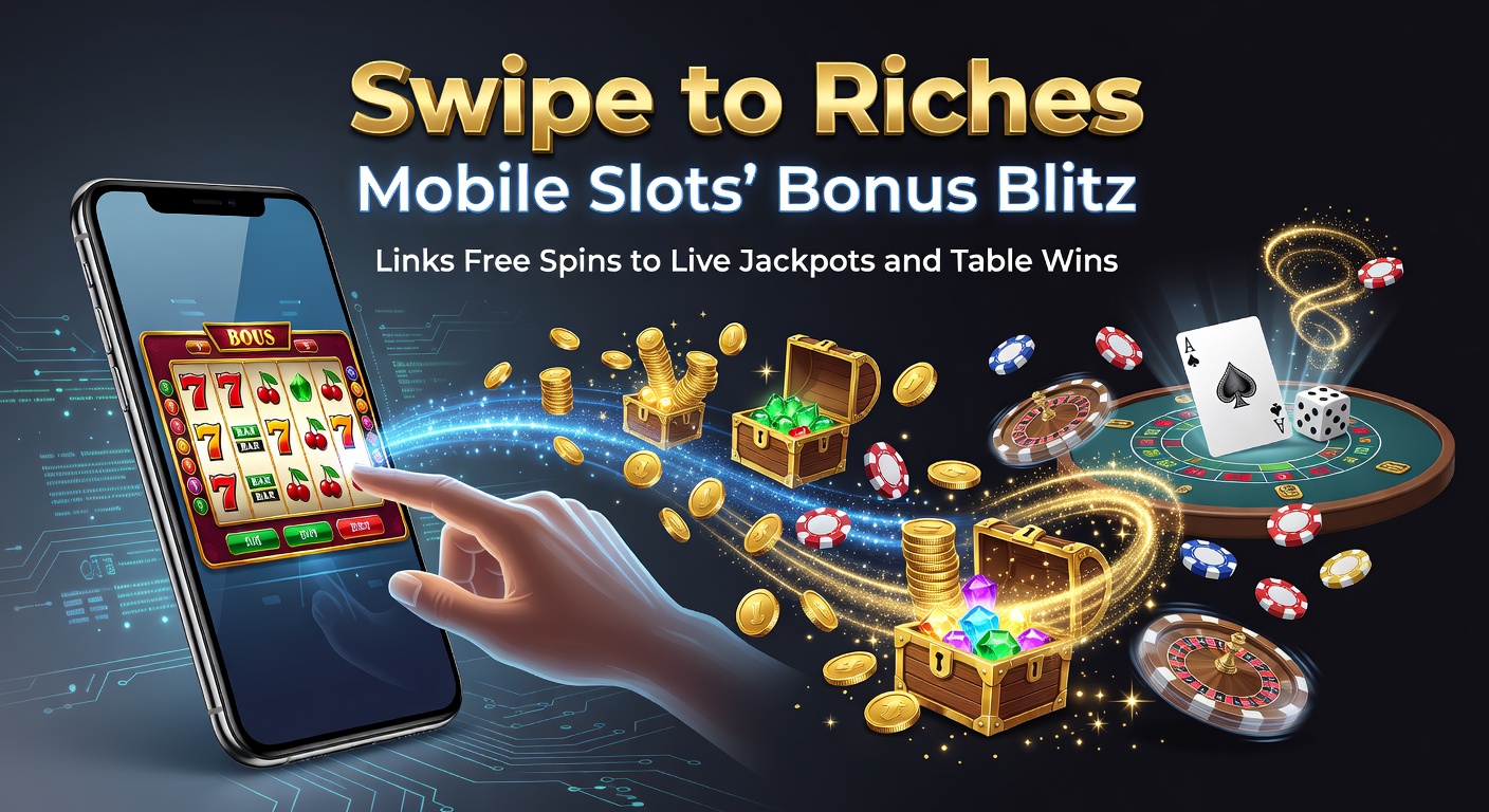 Vibrant mobile slot screen showing cascading free spins linking to a live jackpot explosion