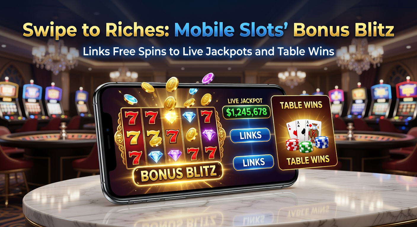 Dynamic graphic of slot reels cascading into live dealer table with jackpot overlay