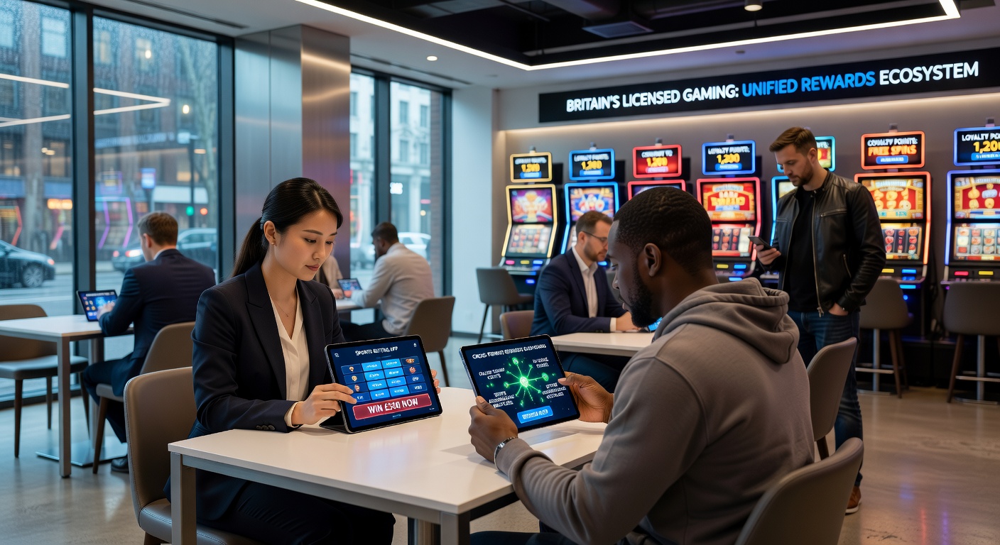 Mobile device interface displaying interconnected gaming reward pathways on a UK licensed platform