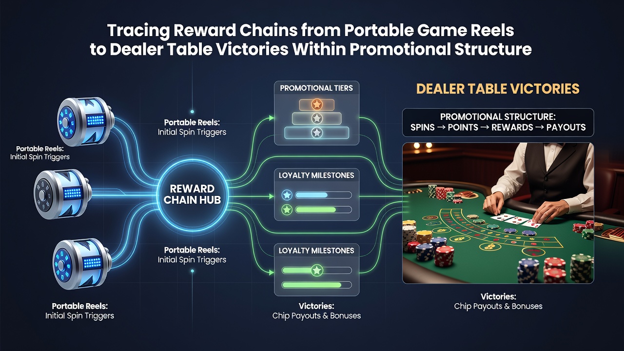Diagram showing promotional credit flows from slot bonuses to dealer table wins in UK casino apps